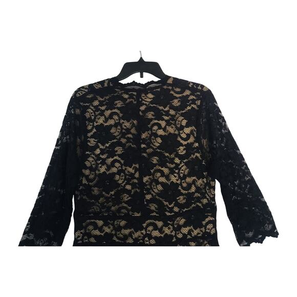 Kiyonna Scalloped Boudoir Black Lace Sheath Dress 1X Plus - Picture 7 of 7